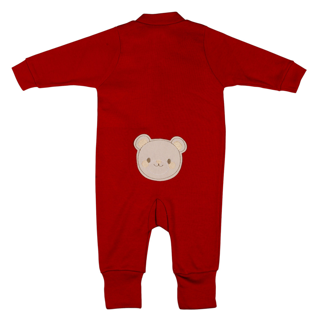 Macacão Longo Zíper Reversível Sued Bordado Urso Bumbum - Imagem 5