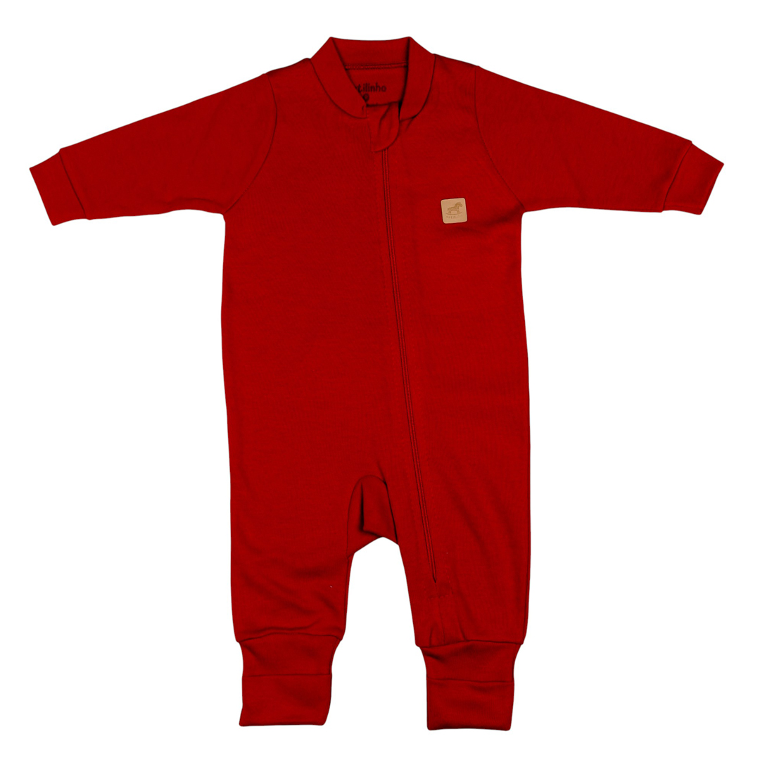 Macacão Longo Zíper Reversível Sued Bordado Urso Bumbum - Imagem 4