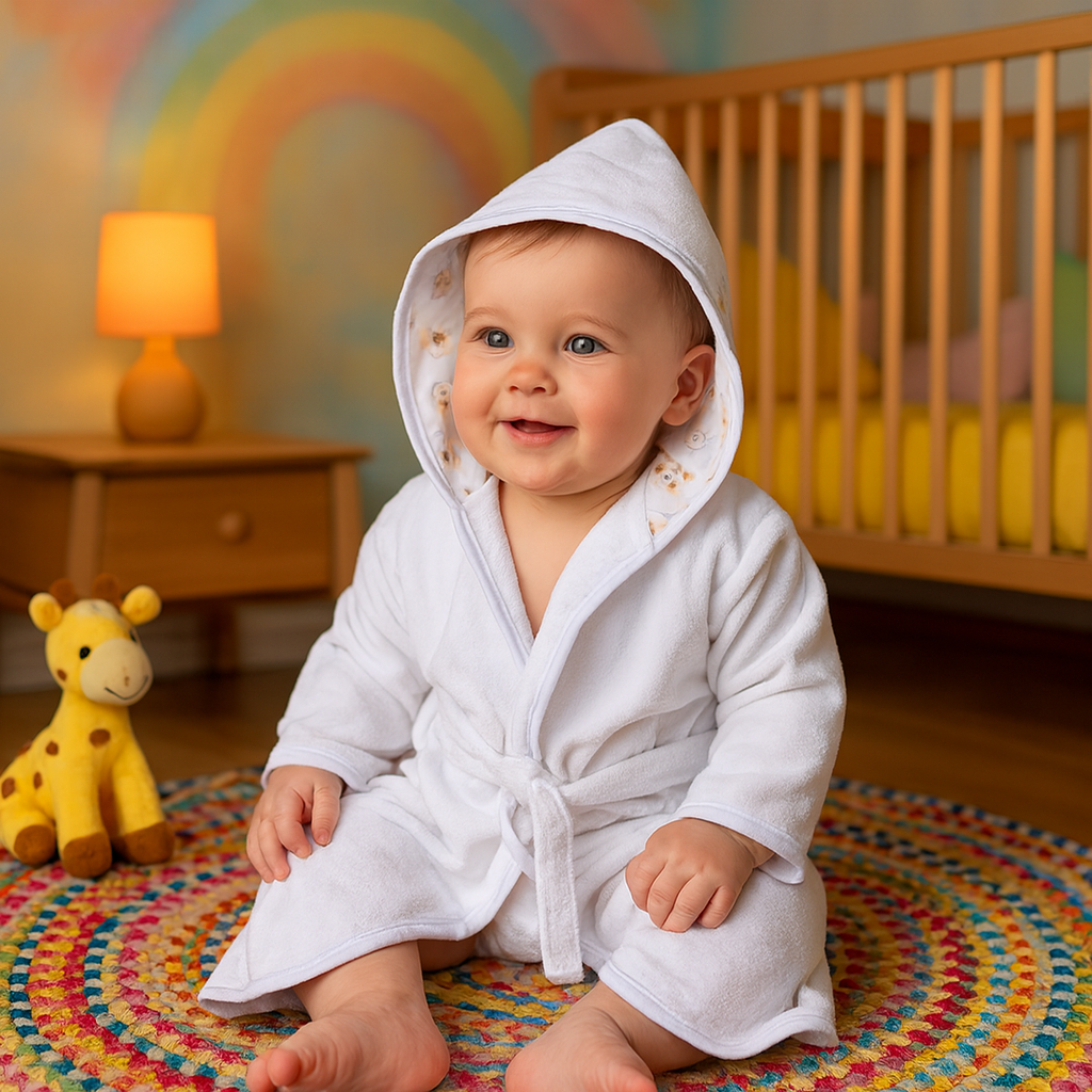 Roupão Infantil C/Capuz Forrado Malha 100% Algodão - Imagem 3