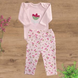 Conjunto Longo Suedini sem Pezinhos Tulipa