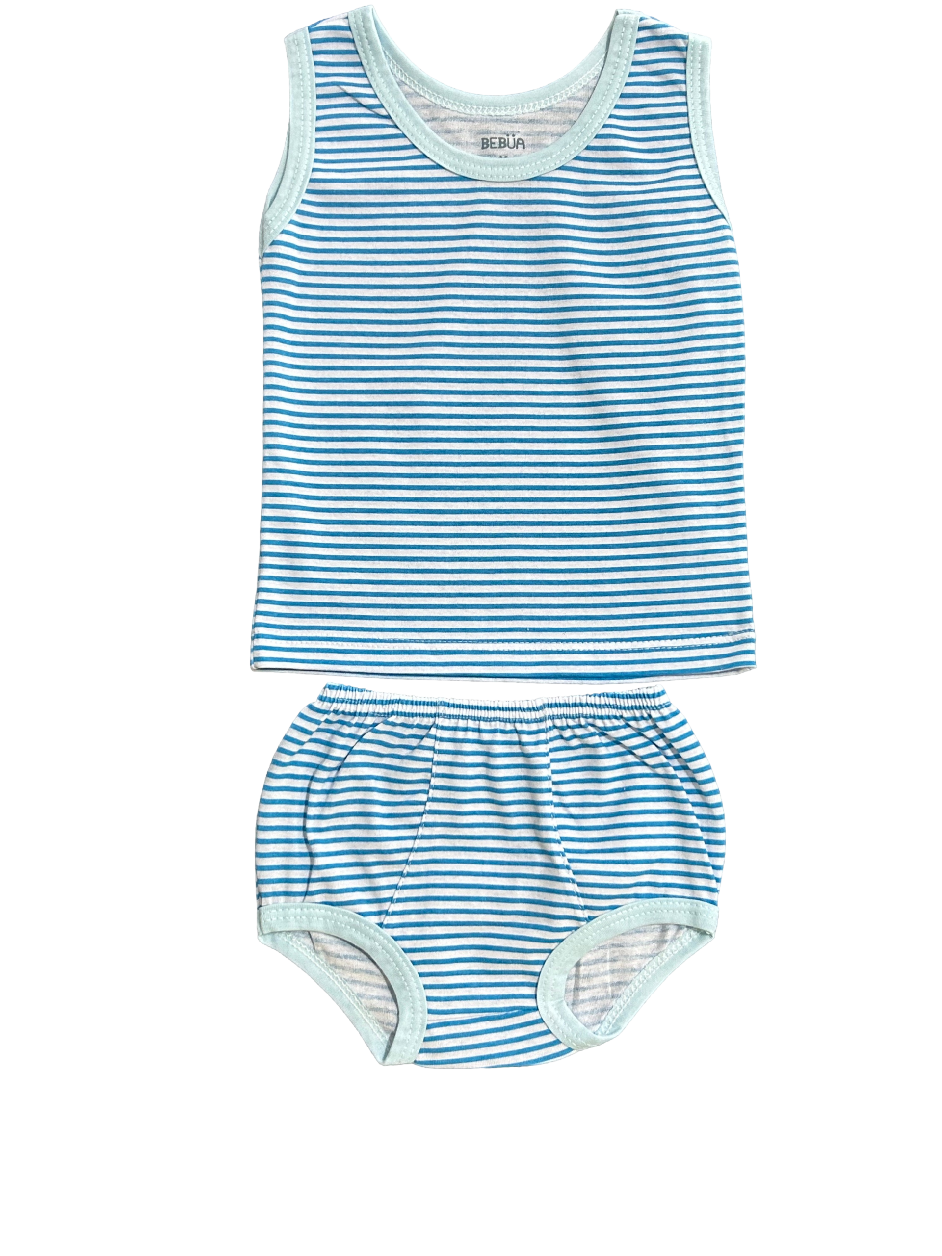 Pijama Regata+Tapa Fralda Malha Listrada 100% Algodão