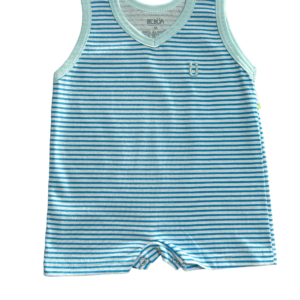 Pijama Romper Baby Malha Listrada 100% Algodão