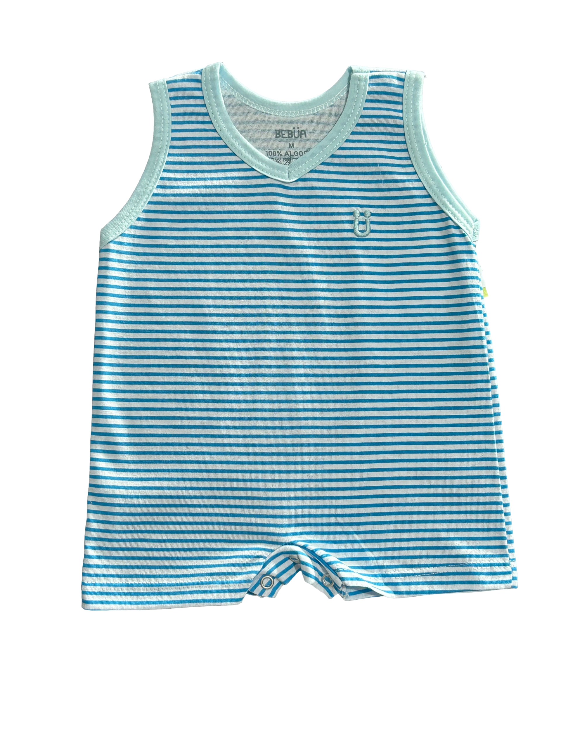 Pijama Romper Baby Malha Listrada 100% Algodão