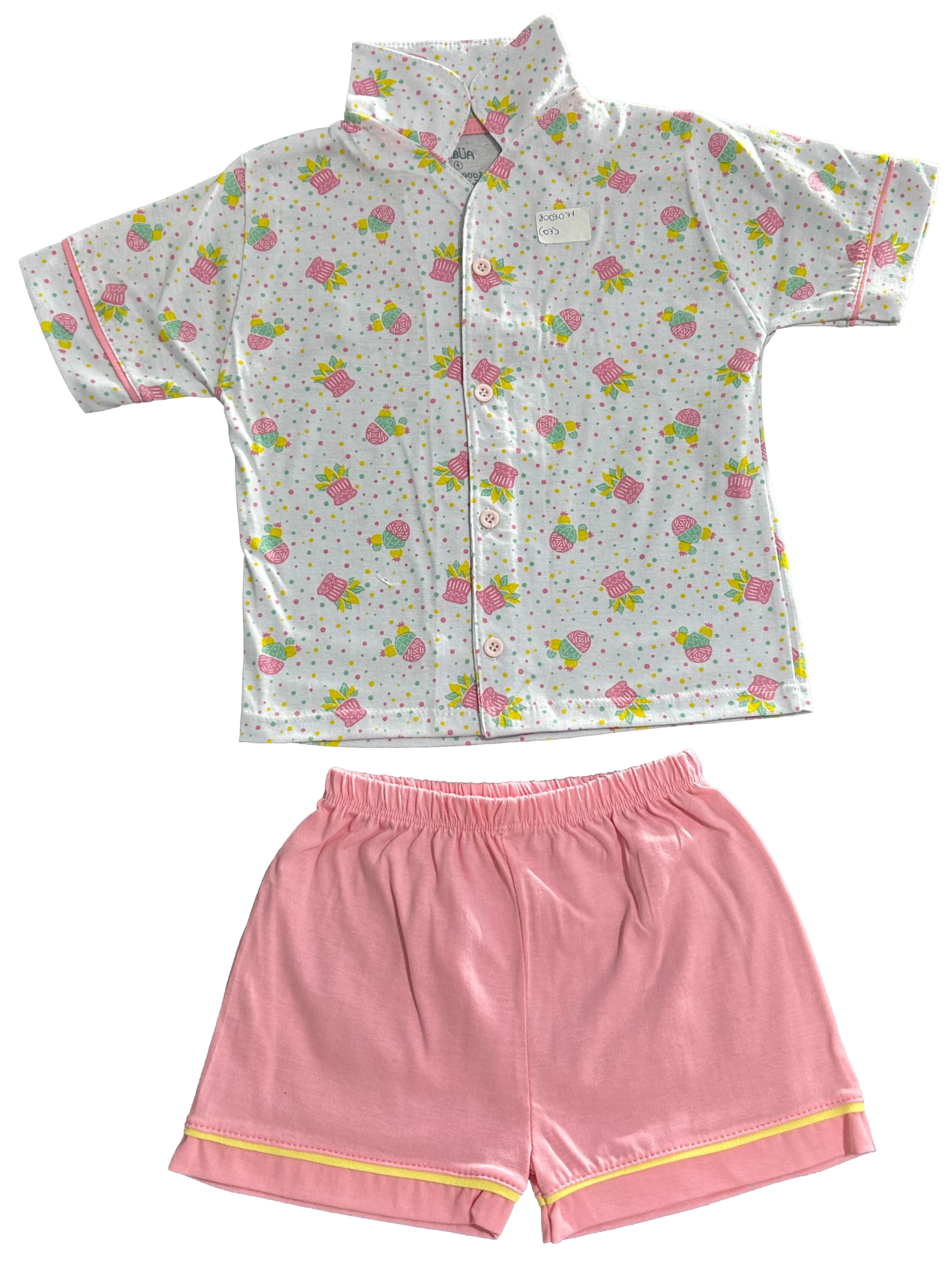 Pijama Americano Curto+Shorts Malha Cactos