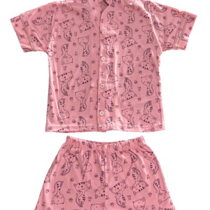 Pijama Americano Curto+Shorts Malha Gata