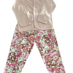 Pijama Casaco+Calça Malha Ursa 100% Algodão