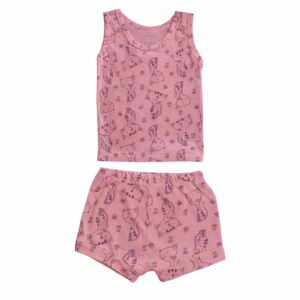 Pijama Regata + Shorts Malha Estampado 100% Algodão