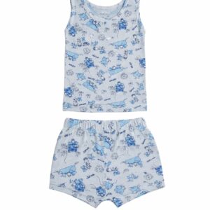 Pijama Regata + Shorts Malha Estampado 100% Algodão