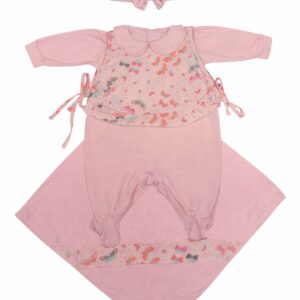 Saída Maternidade Macacão+Colete+Tiara+Manta Em Malha Borboleta