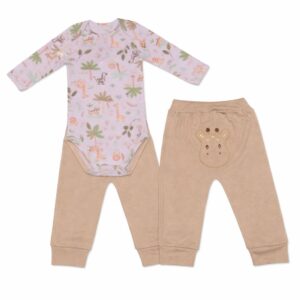 Conjunto Body Longo + Calça Suedine Bordado Bumbum