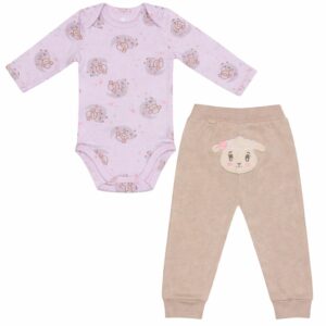 Conjunto Longo Suedine Bordado Bumbum Encanto