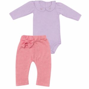 Conjunto Body Longo Suedine Com Calça Laço