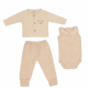 Conjunto Pagão Estilinho 3 Peças em Suedine com Casaco Bordado Tigre